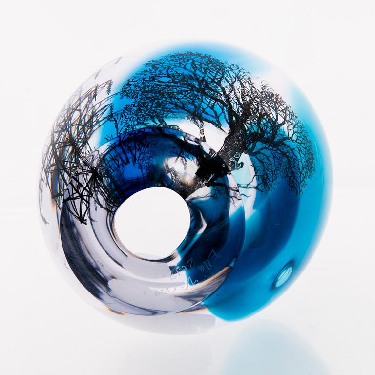 ELLA VARVIO, A glass sculpture, signed Ella Varvio 2017.