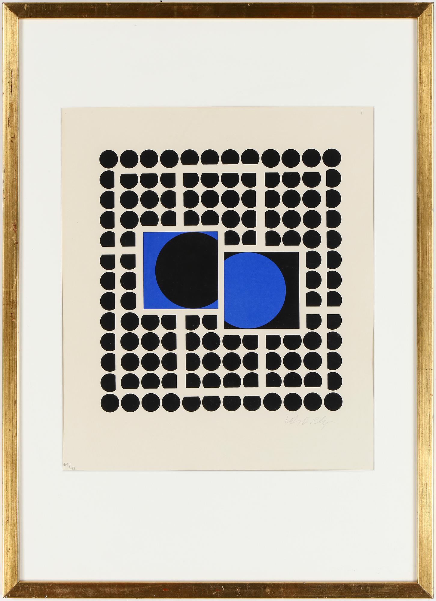 VICTOR VASARELY, litografi, signerad samt numrerad 107/138.
