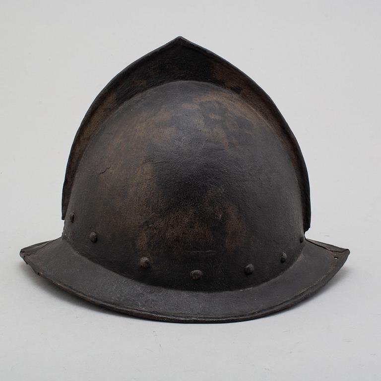 A 17th century morion helmet.