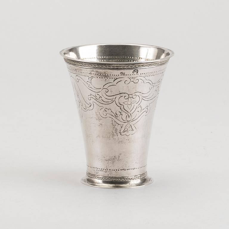 ANDERS FALCK bägare  silver Jönköping, 1726.