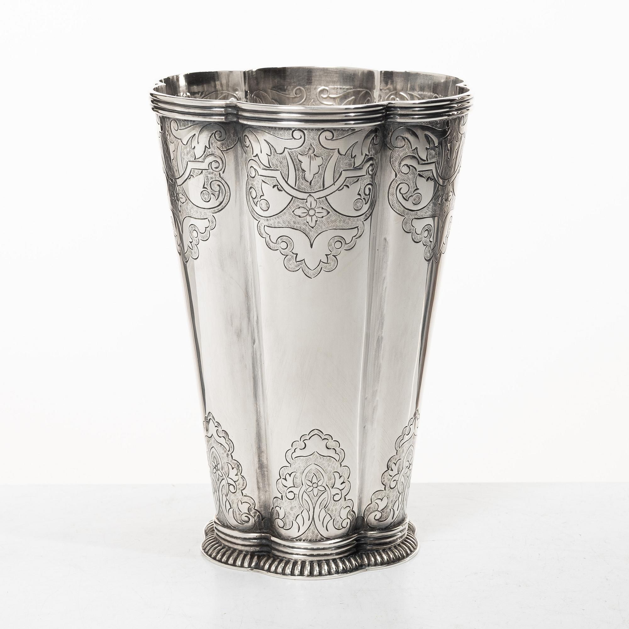 Tage Göthlin, vase, silver, Tenn & Silver Ab, Tesi, Gothenburg 1952.
