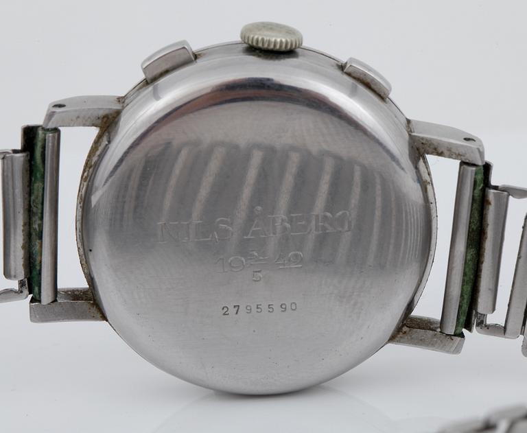 ARMBANDSUR, herr, Eterna "Telemetre", 1940-tal.
