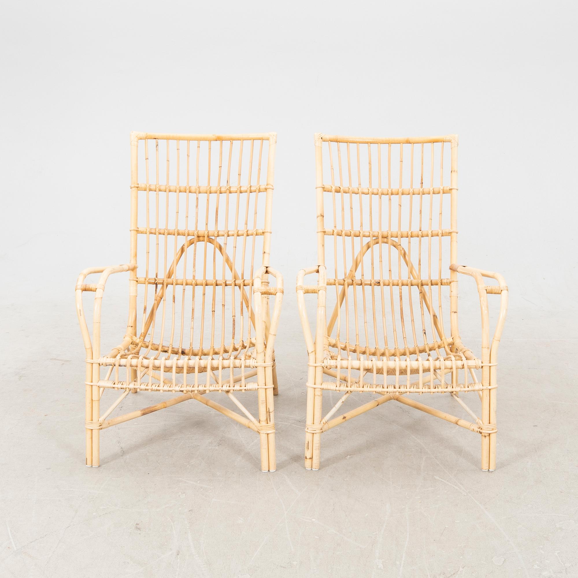 Badhusfåtöljer ett par  Larssons korgmakeri sent 1900-tal/2000-tal.