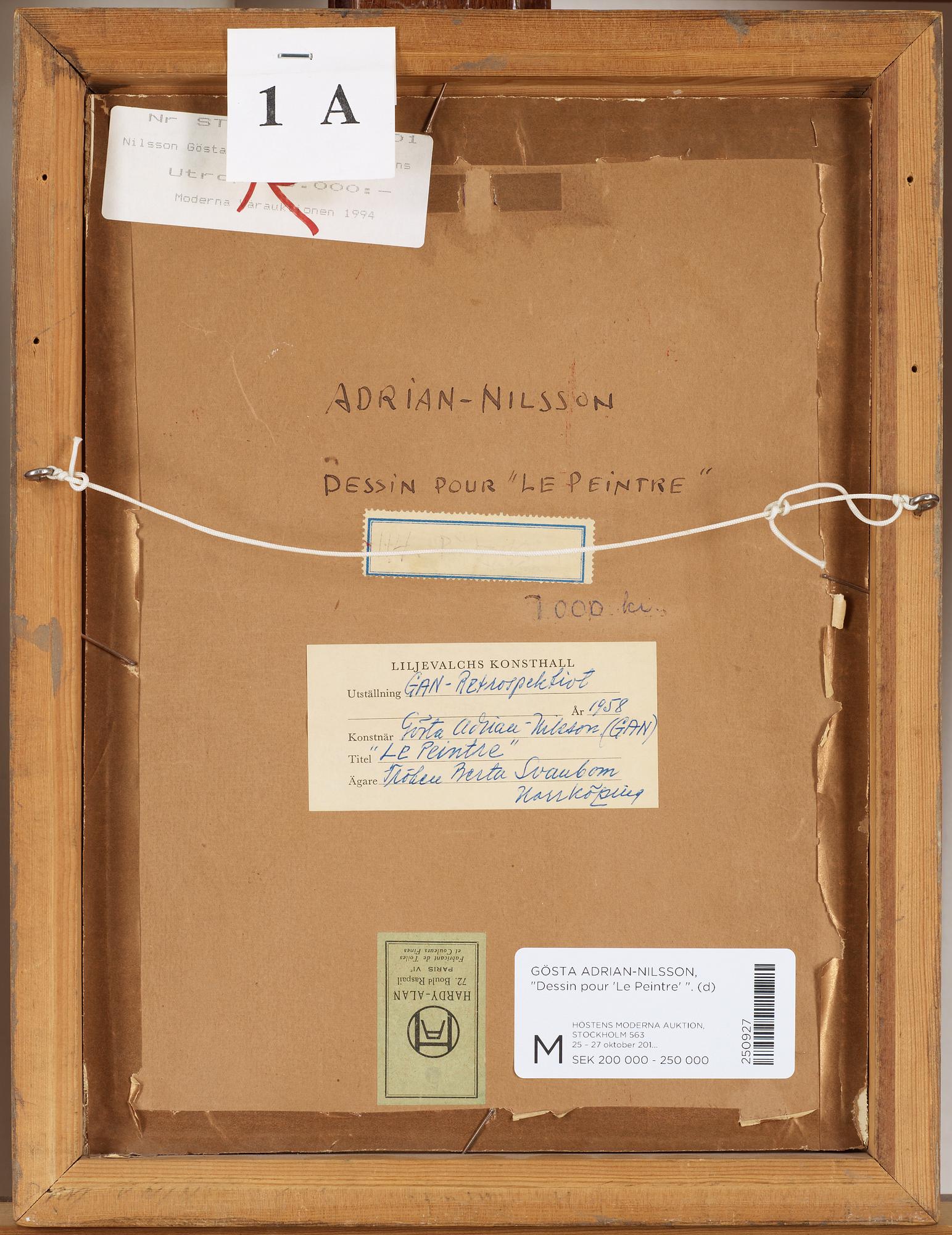 Gösta Adrian-Nilsson, "Dessin pour 'Le Peintre' ".