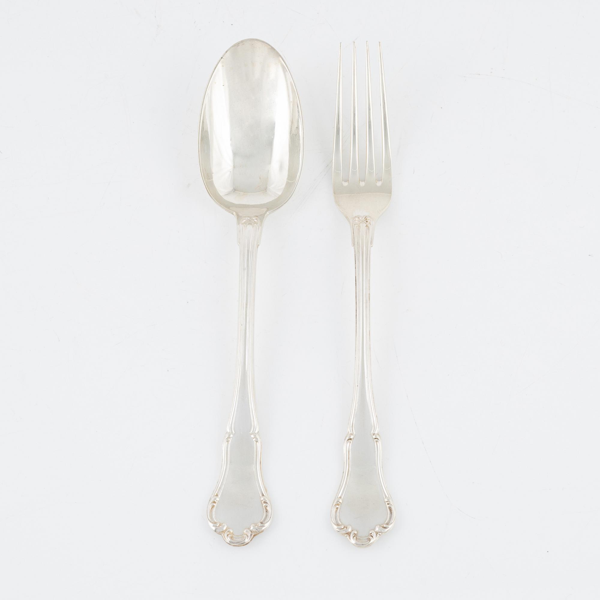 Bestick, 12 st, silver, K Anderson, Stockholm 1916.