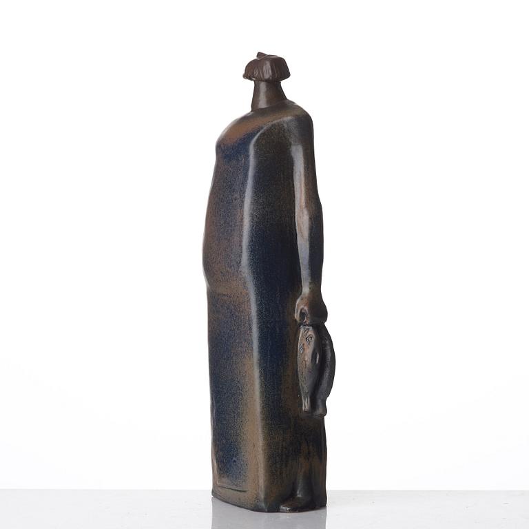 Åke Holm, a glazed stoneware sculpture of 'Peter the fisherman', Höganäs, Sweden 1950-60's.