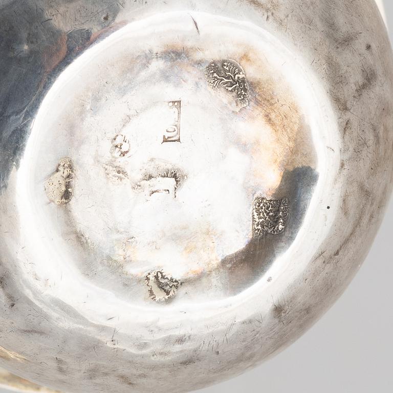 Five Swedish silver tumblers, 18th-19th Century.