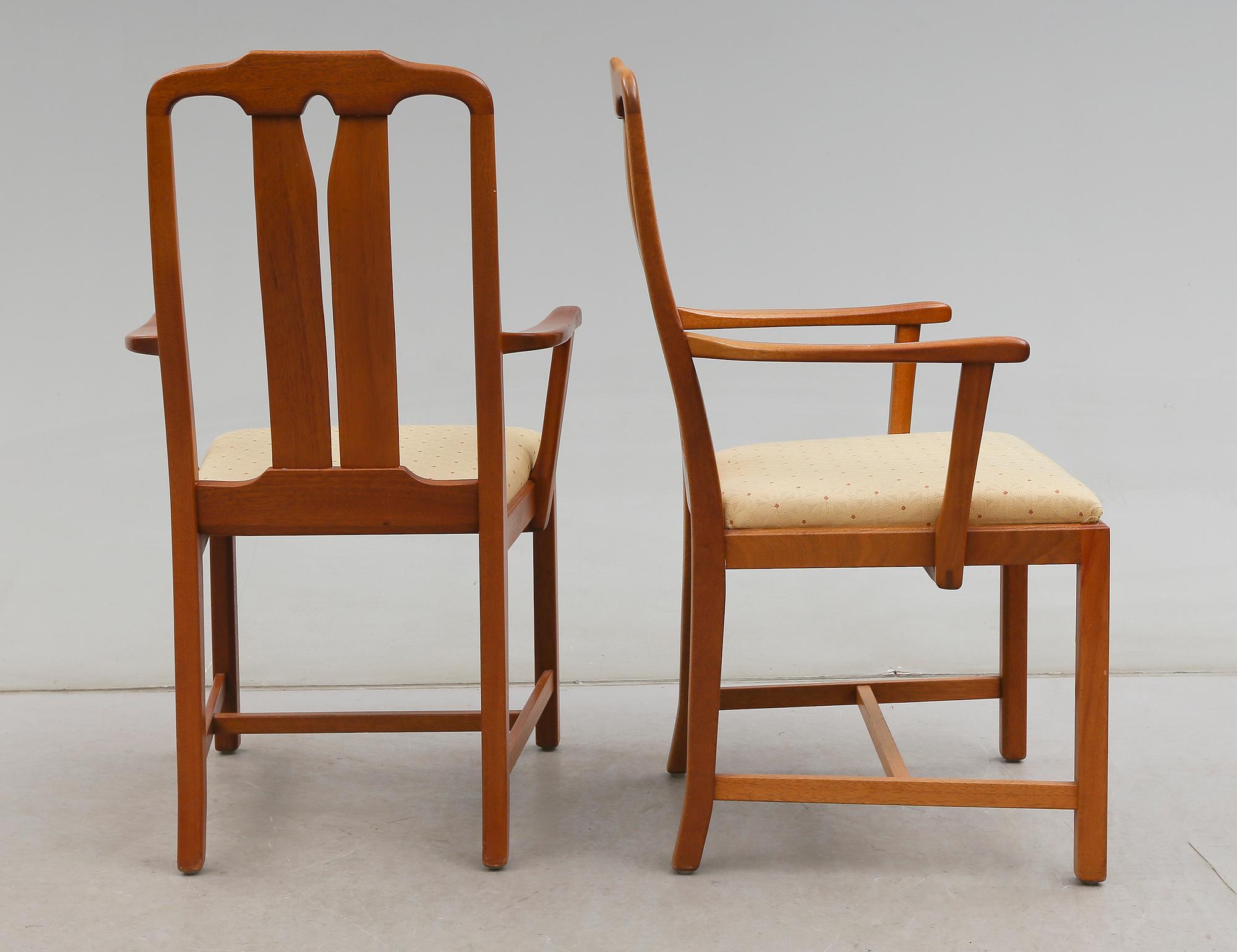 KARMSTOLAR, 1 par, "Ambassadör", Carl Malmsten, Åfors Möbelfabrik, 1900-talets andra hälft.