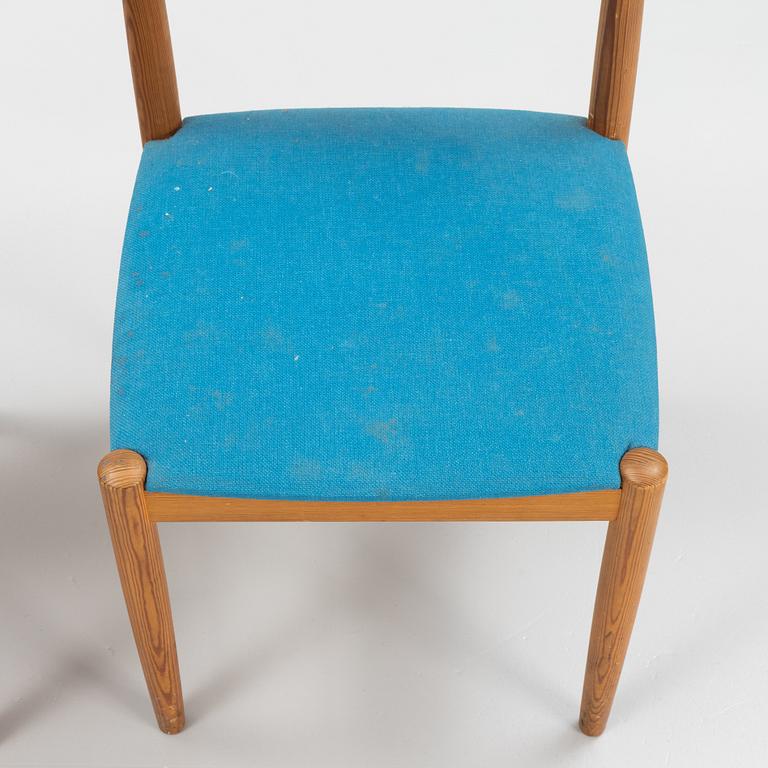 A set of five pine chairs by Yngve Ekström for Swedese, 1970s.