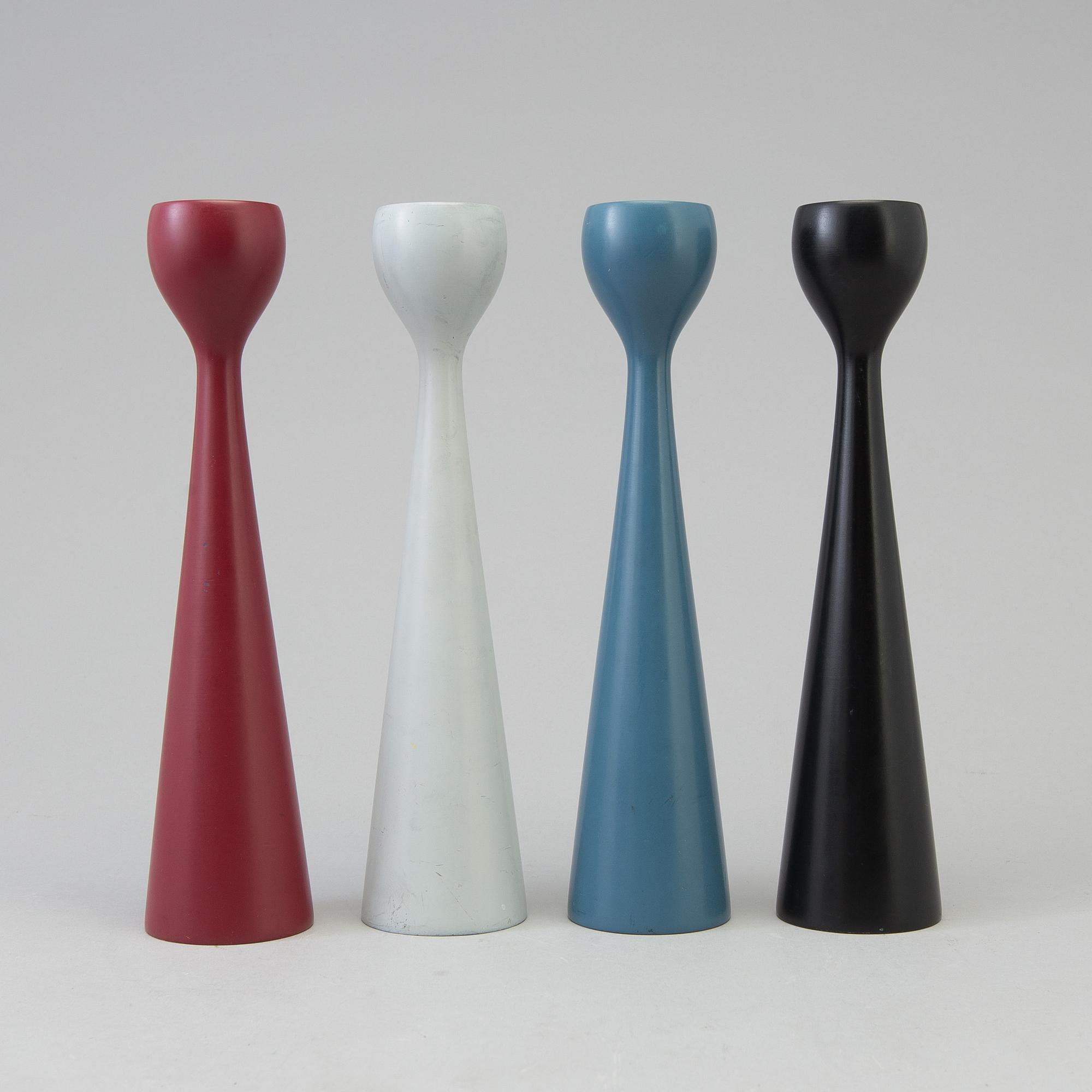 E BARCHMANN, ljusstakar, fyra stycken, Lidingö, Sverige, 1960-tal.