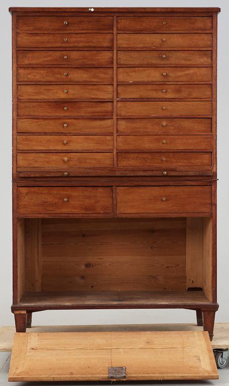 A late Gustavian late 18th century filing cabinet.