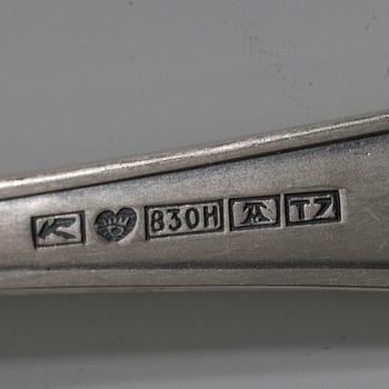 SKEDAR, 27 delar, silver "Suomi-serien" Kultateollisuus, Åbo 1990-1996. Tot. vikt ca 635 g.