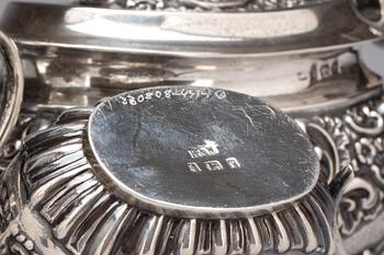 TESERVIS, 3 delar, silver, Birmingham, England, 1900-talets böjan, vikt ca 600g.