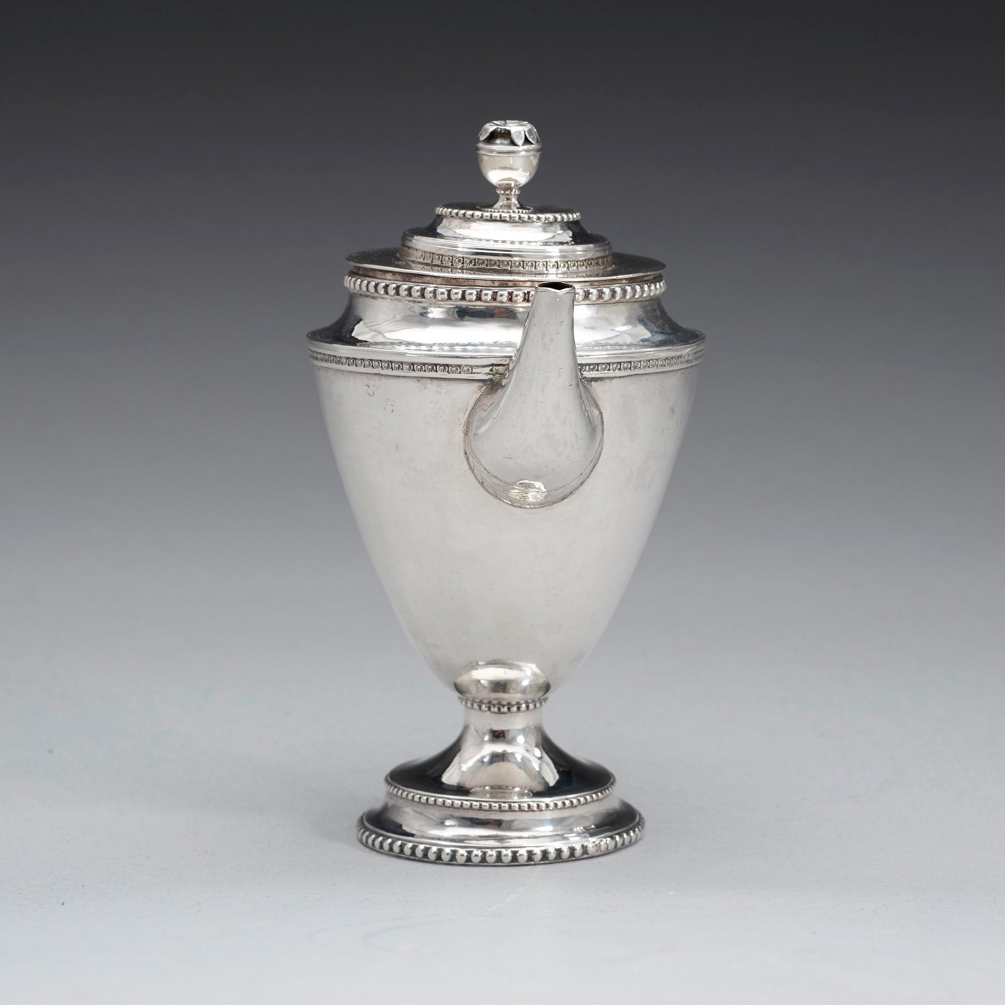 A Swedish 18th century silver tea-pot, marks of Stephan Halling, Örebro 1788.