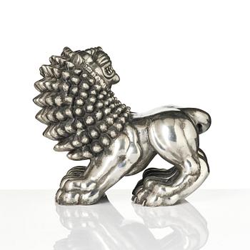 Anna Petrus, a pewter sculpture of a lion, Firma Svenskt Tenn, Stockholm, 1960.