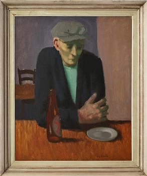 PELLE ÅBERG, olja på pannå, sign.