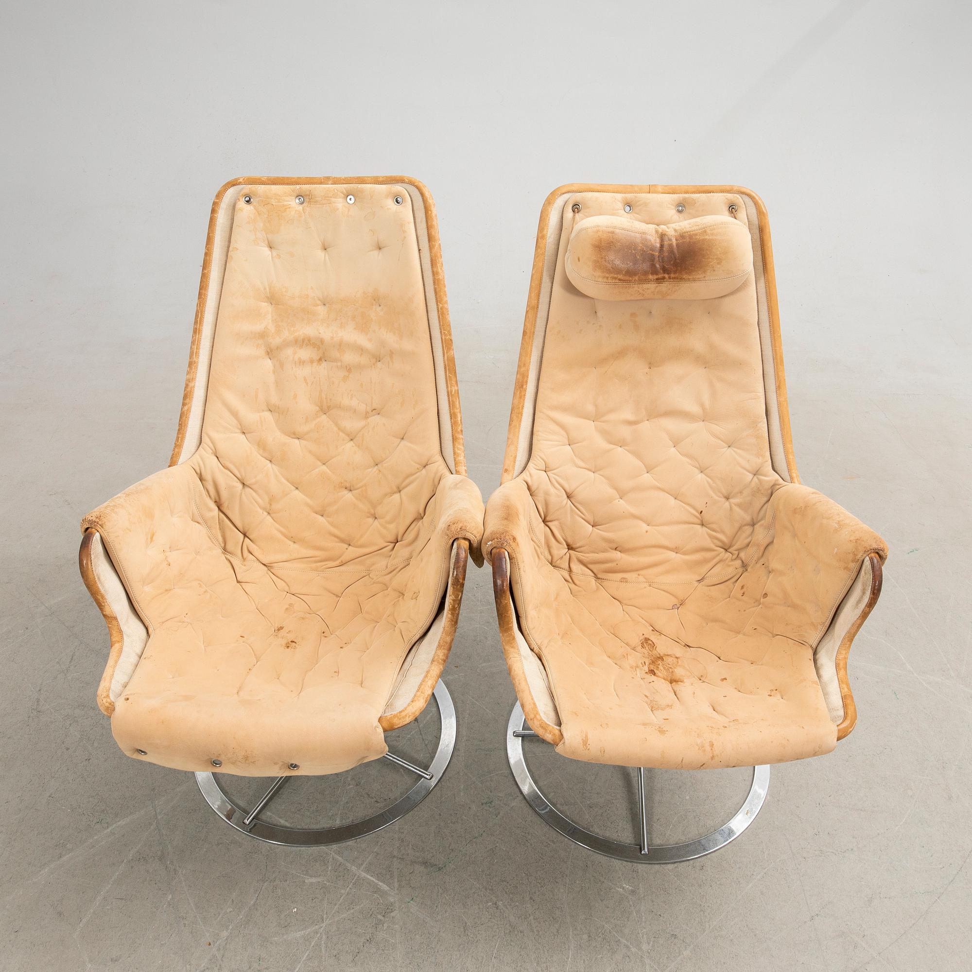 Bruno Mathsson, armchairs, a pair, "Jetson", second half of the 20th century.