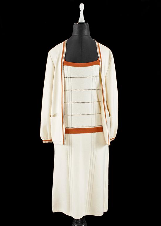A 1980s wool dress with jacket by Yves Saint Laurent.