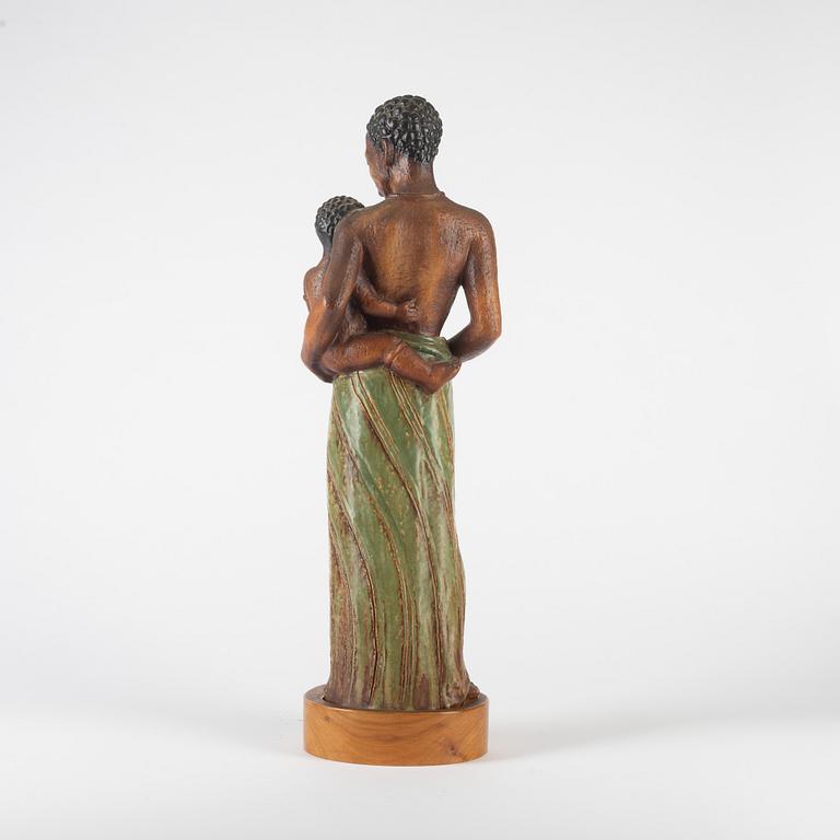 Harald Salomon, sculpture, stoneware, "Woman and Child", Rörstrand.