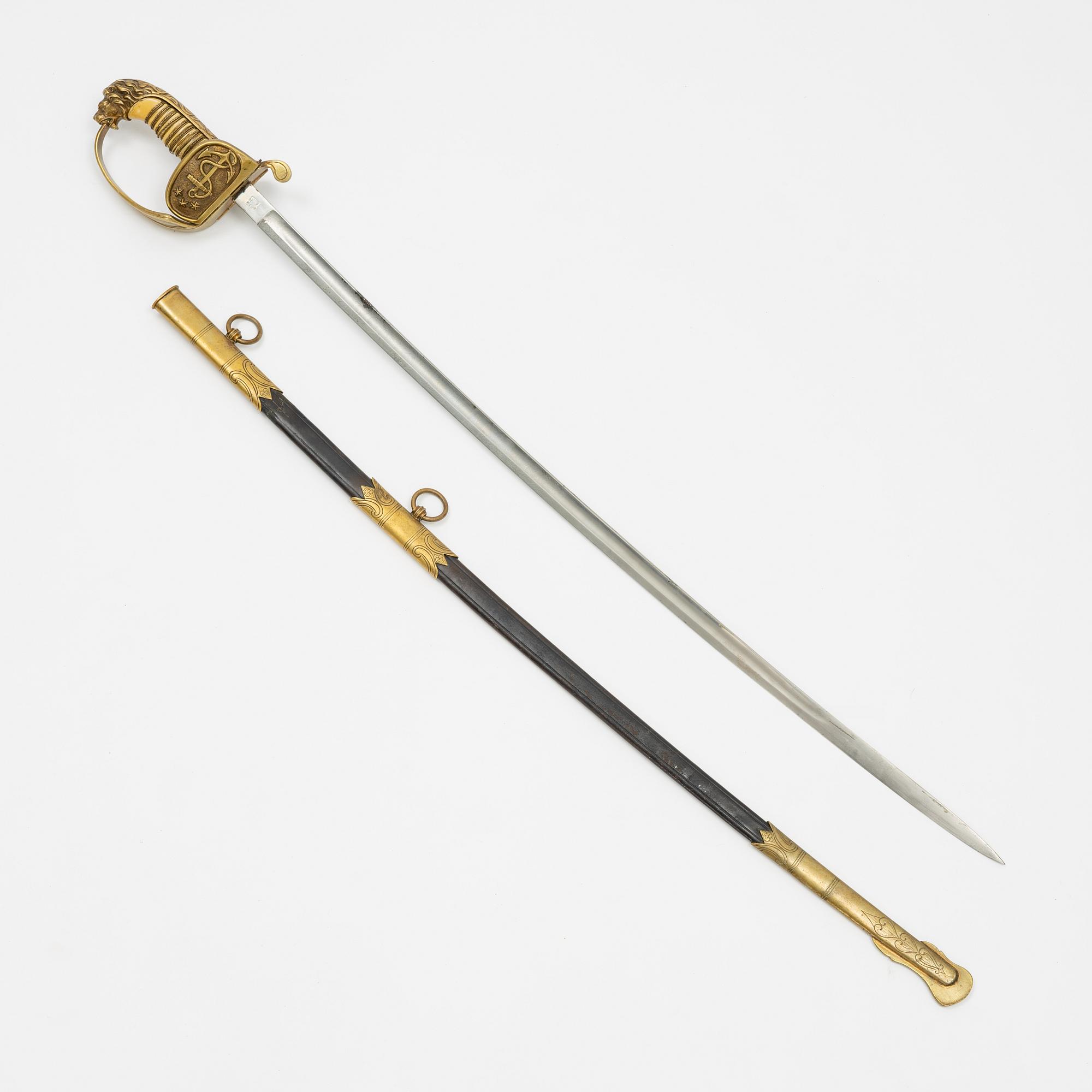 A Turkish Naval officer's sword, by Weyersberg & Kirschbaum, Solingen, from around the year 1900.