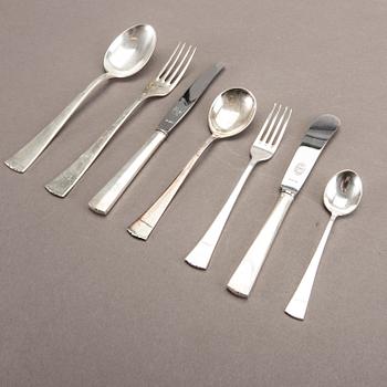 A Swedish set of 94 pcs of silver cutlery mark of CG Hallberg Stockholm 1940s total weight 2560 gr.