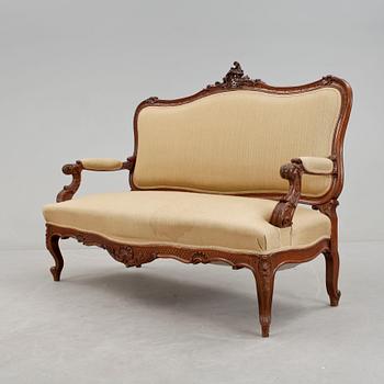 SALONGSMÖBEL, 9 delar. Nyrokoko, 1800-talets andra hälft.