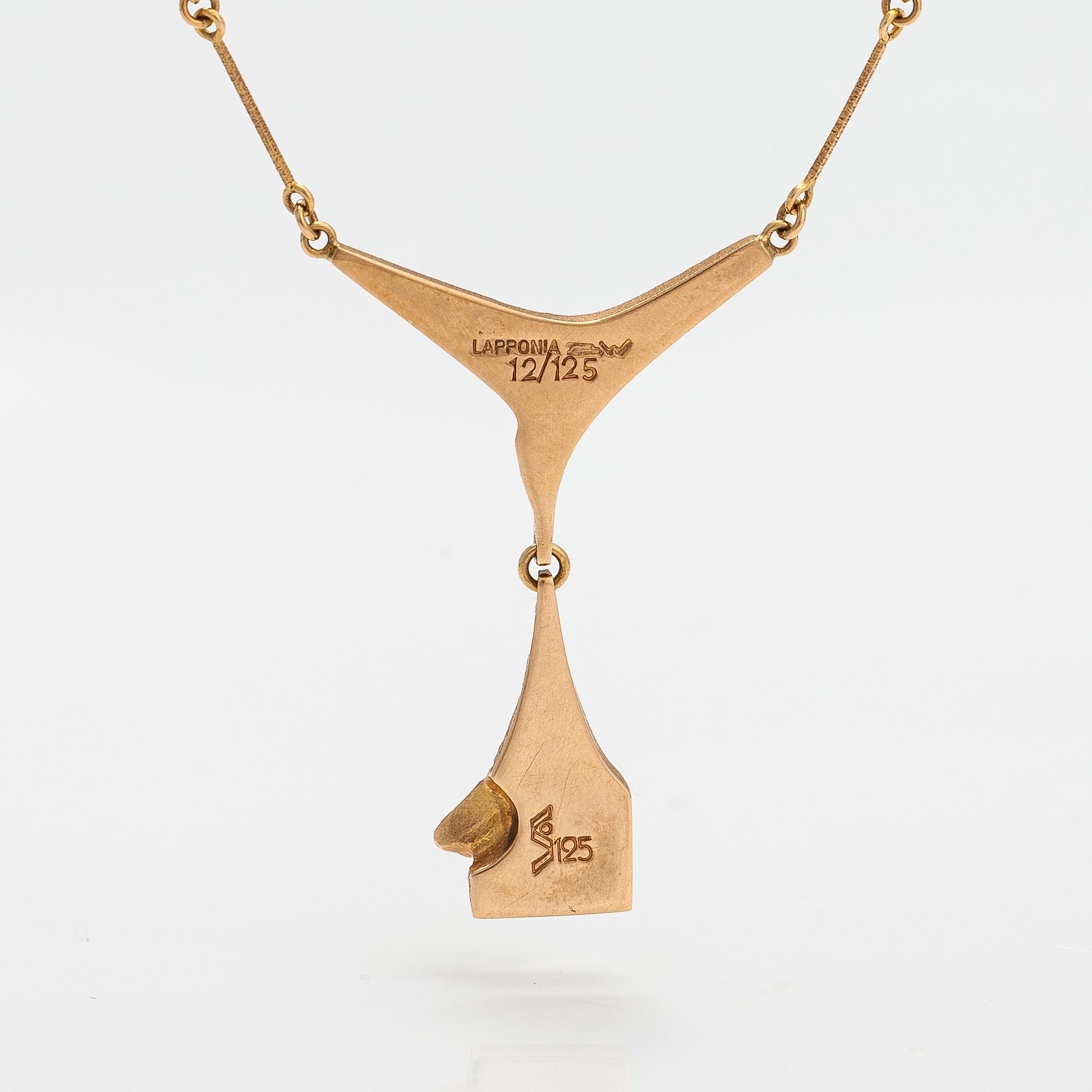 Björn Weckström, "Stockmann's jubilee jewellery", a 14K gold and platinum necklace. Lapponia 1987.