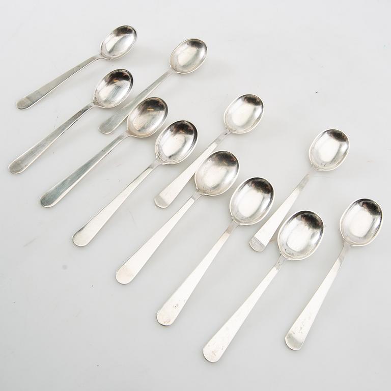 Wiwen Nilsson, teaspoons 11 pcs. silver Lund 1930s/40s.