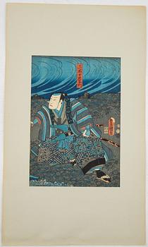 Utagawa Kunisada, färgträsnitt, Japan.