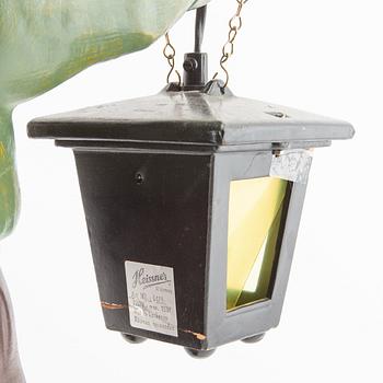 Gnome with lantern Heissner Germany second half of the 20th century painted terracotta.