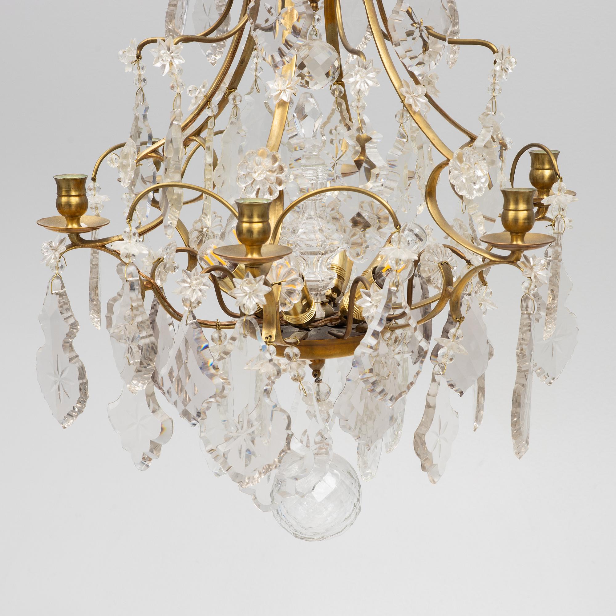 A Rococo style chandelier, first half of the 20th Century.