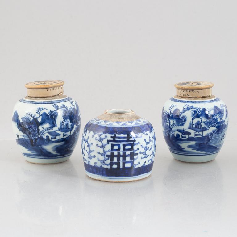 Parti porslin, 6 delar, Kina, 1800-tal/sen Qing.