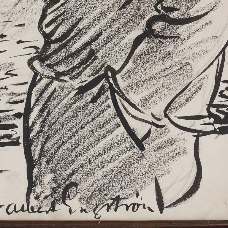 ALBERT ENGSTRÖM, indian ink/mixed media, signed Albert Engström. "Två skärgårdsgubbar".