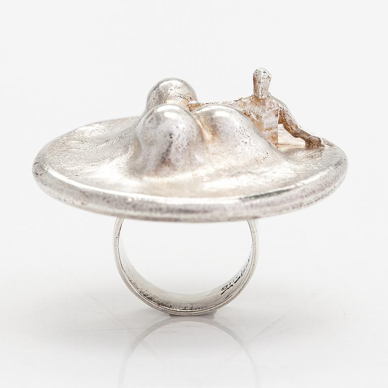 Björn Weckström, a sterling silver ring, "Near the eruption", Lapponia 1971.