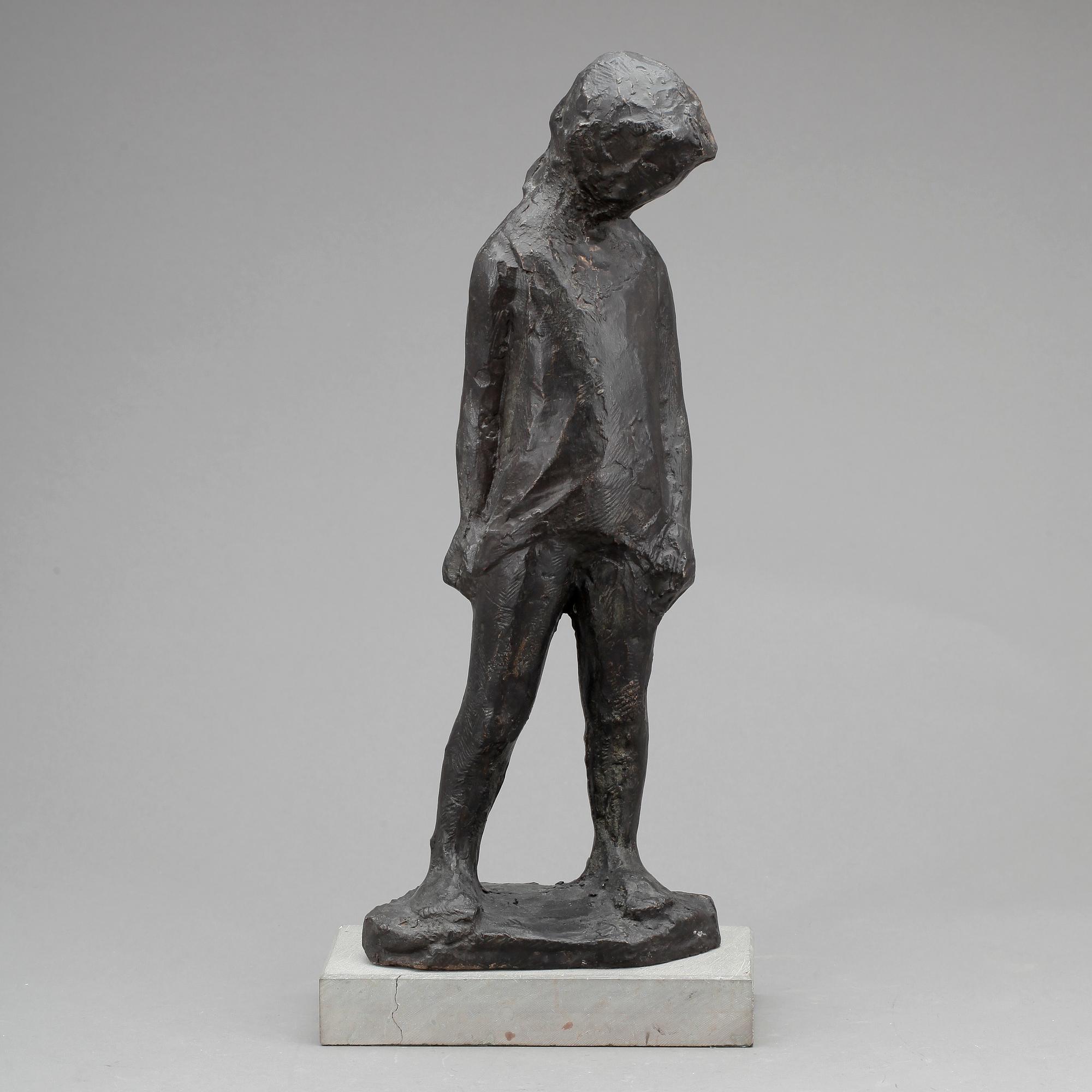 ANDERS OLSON, skulptur, kvinna, brons, signerad.