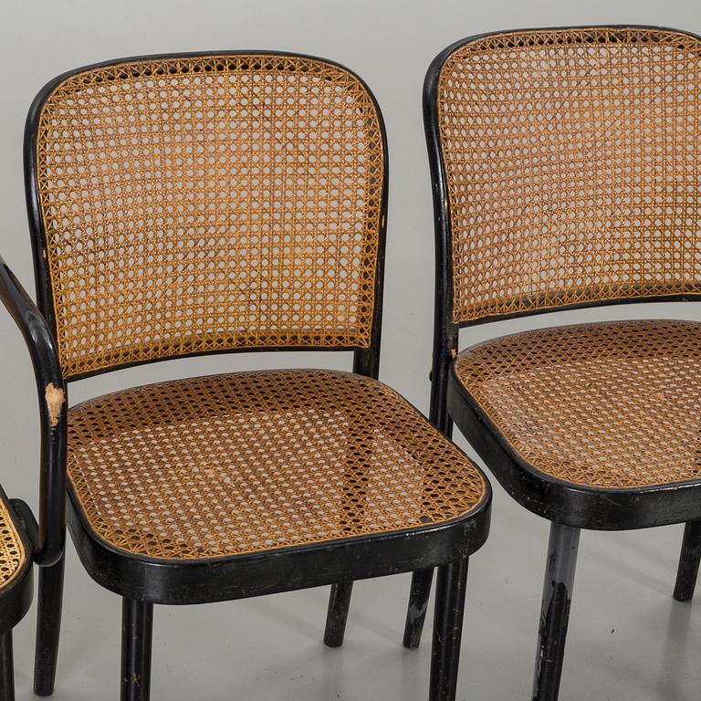 A SET OF 2 THONET STYLE ARMCHAIRS AND 2 CHAIRS, 20th century.