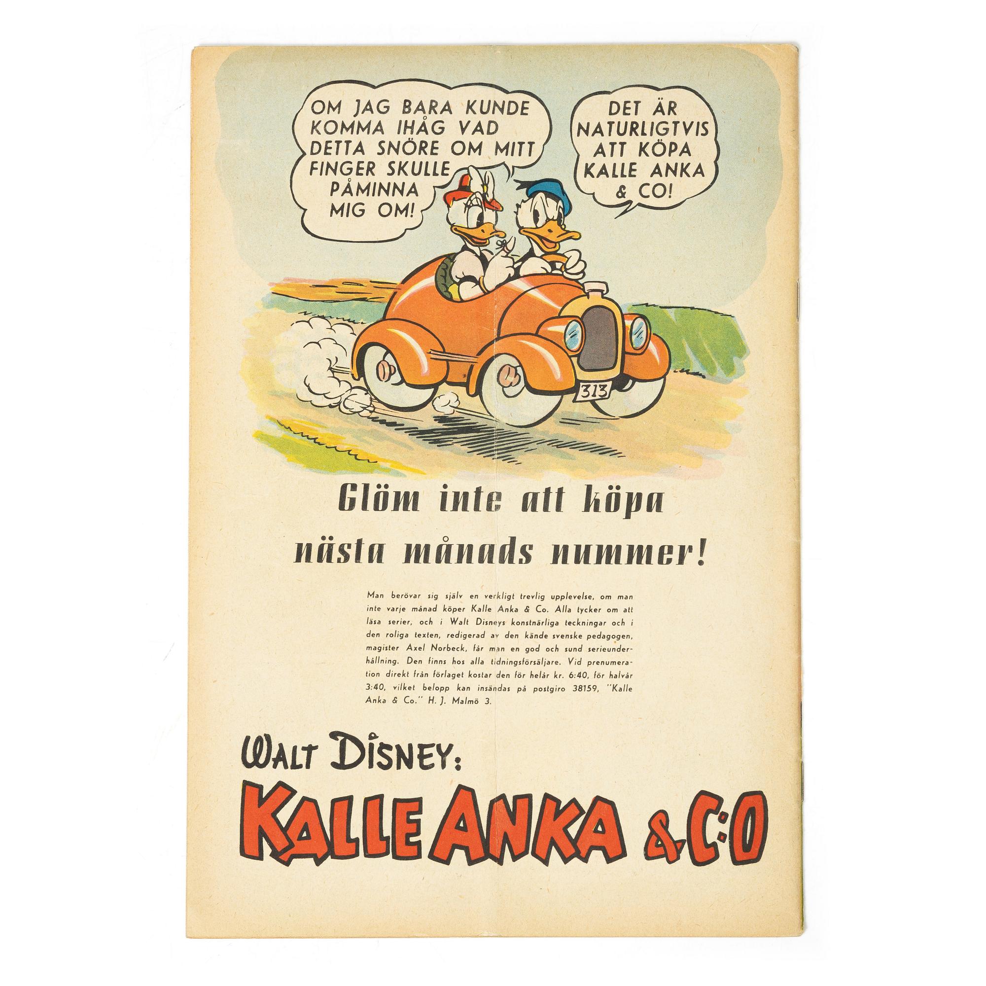 Comic book, Kalle Anka & Co, no. 5, 1949.
