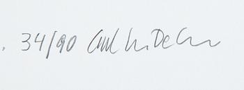 Carl Johan De Geer, lithograph in colours, signed 34/90.