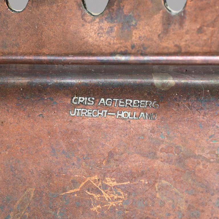 CRIS AGTERBERG, a copper dish. Utrecht, Holland.