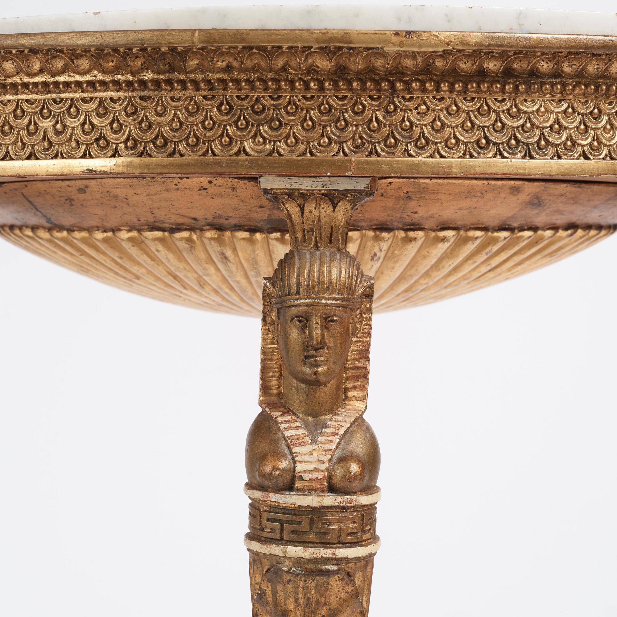 A late Gustavian console table, Stockholm, around 1800.
