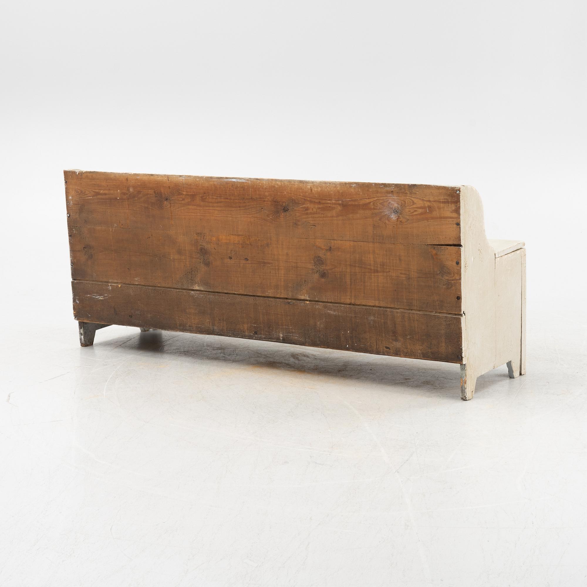 A painted sofa, 19th Century.