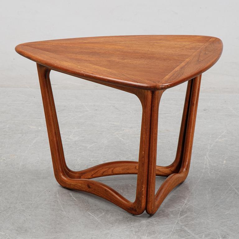 A teak side table marked Lane, Altavista, VA, mid 20th century.