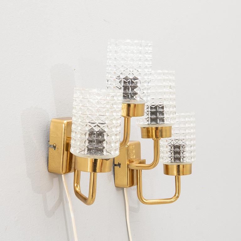 Wall sconces a pair Malmö Metal Goods Factory 1970s.