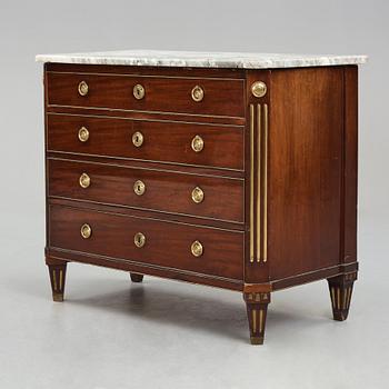 A late Gustavian writing commode, late 18th century.