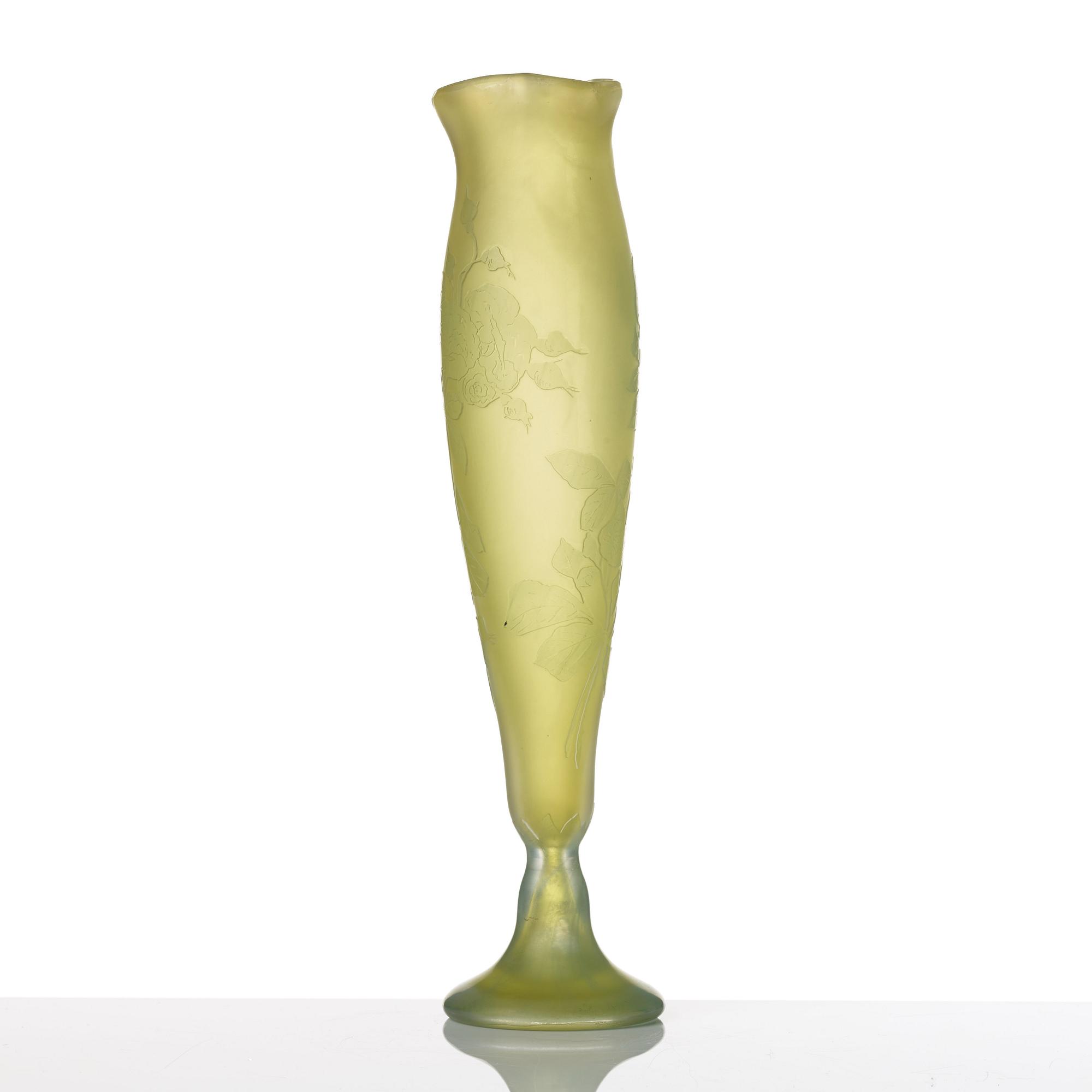 Heinrich Wollman, an Art Nouveau cameo glass vase,  Orrefors, Sweden.