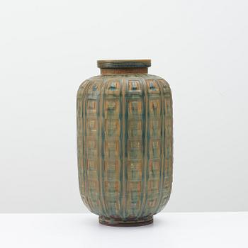 A Wilhelm Kåge 'farsta' stoneware urn, Gustavsberg Studio, Sweden 1953.