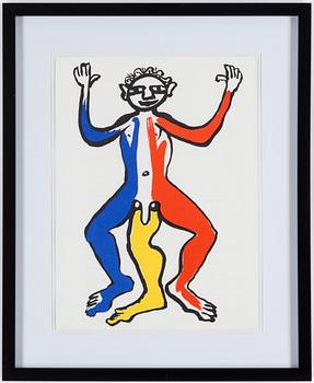 ALEXANDER CALDER, colour lithographe, unsigned, from Derrière le Miroir nr 212 1975.