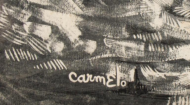Carmelo Gonzales Iglesias, a hand painted print, signed.