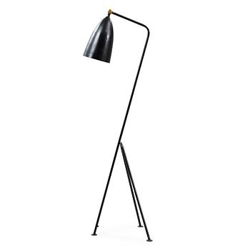 529. A Greta Magnusson Grossman 'Grasshopper', model G-33 black lacquered floor lamp, Bergbom's, Malmö, 1950's.