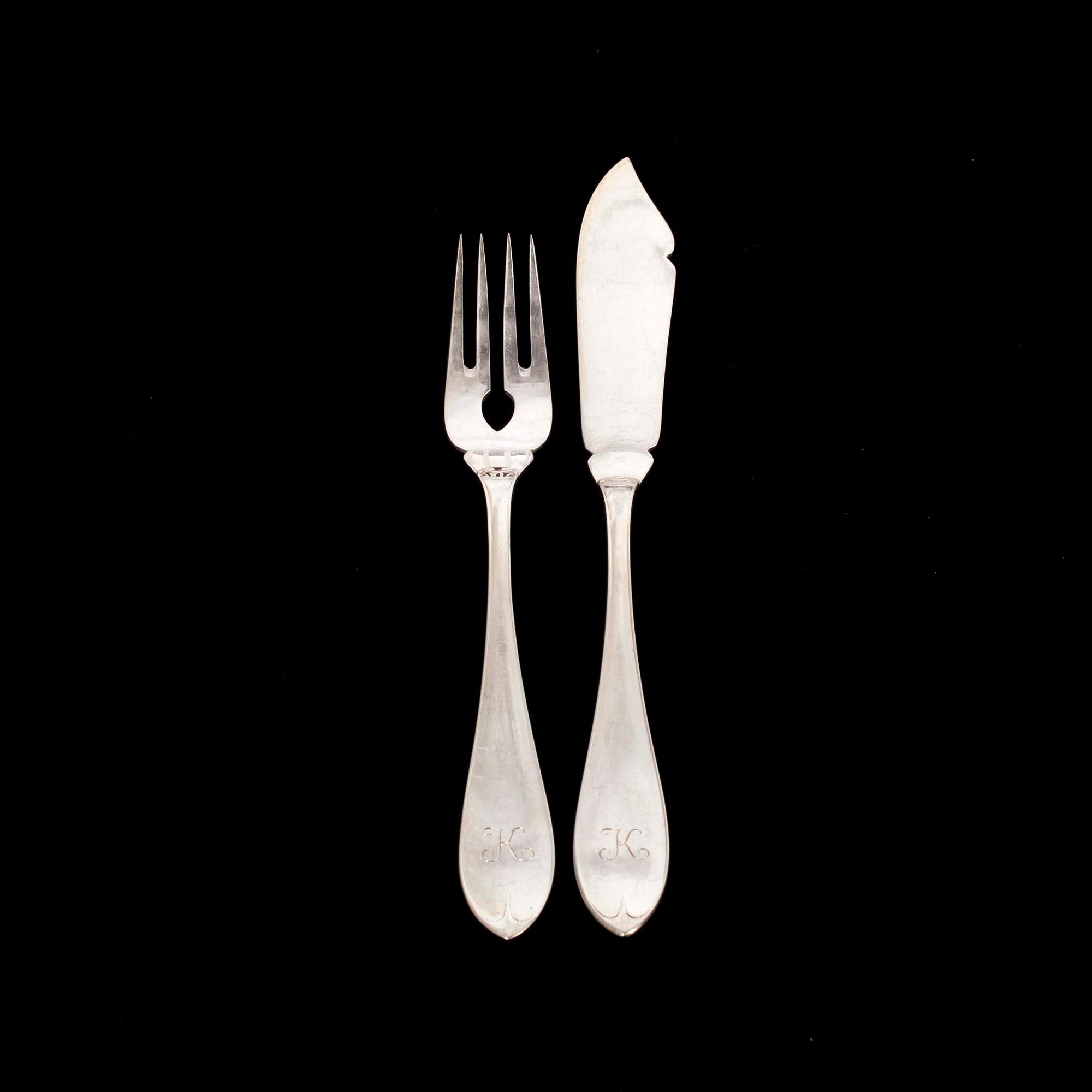 FISKBESTICK, 24 delar, MGAB, Uppsala 1938-9. Vikt 1062 g.